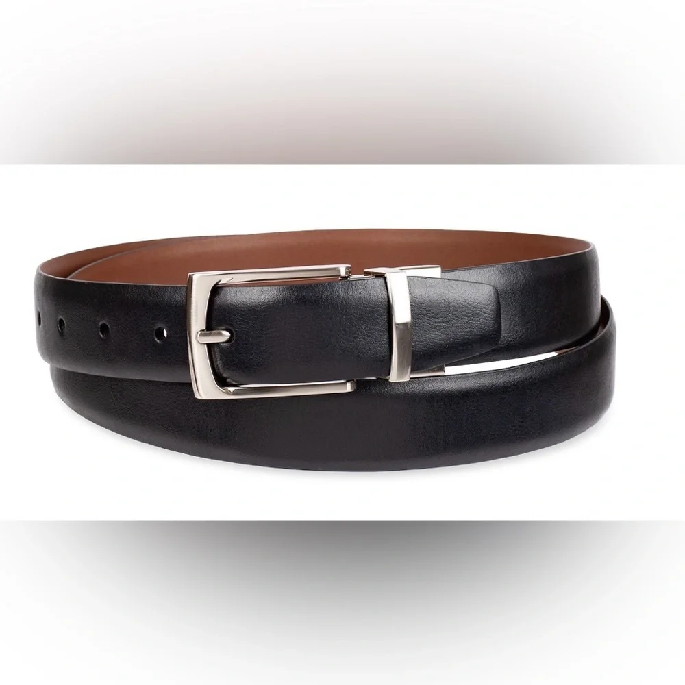 Dockers Men’s Reversible Belt With Interchangeable Buckles NWT One Size …